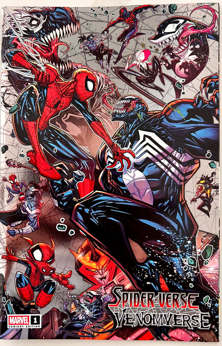 Spiderverse vs Venomverse #1 Signed Silver Foil Version with Foil